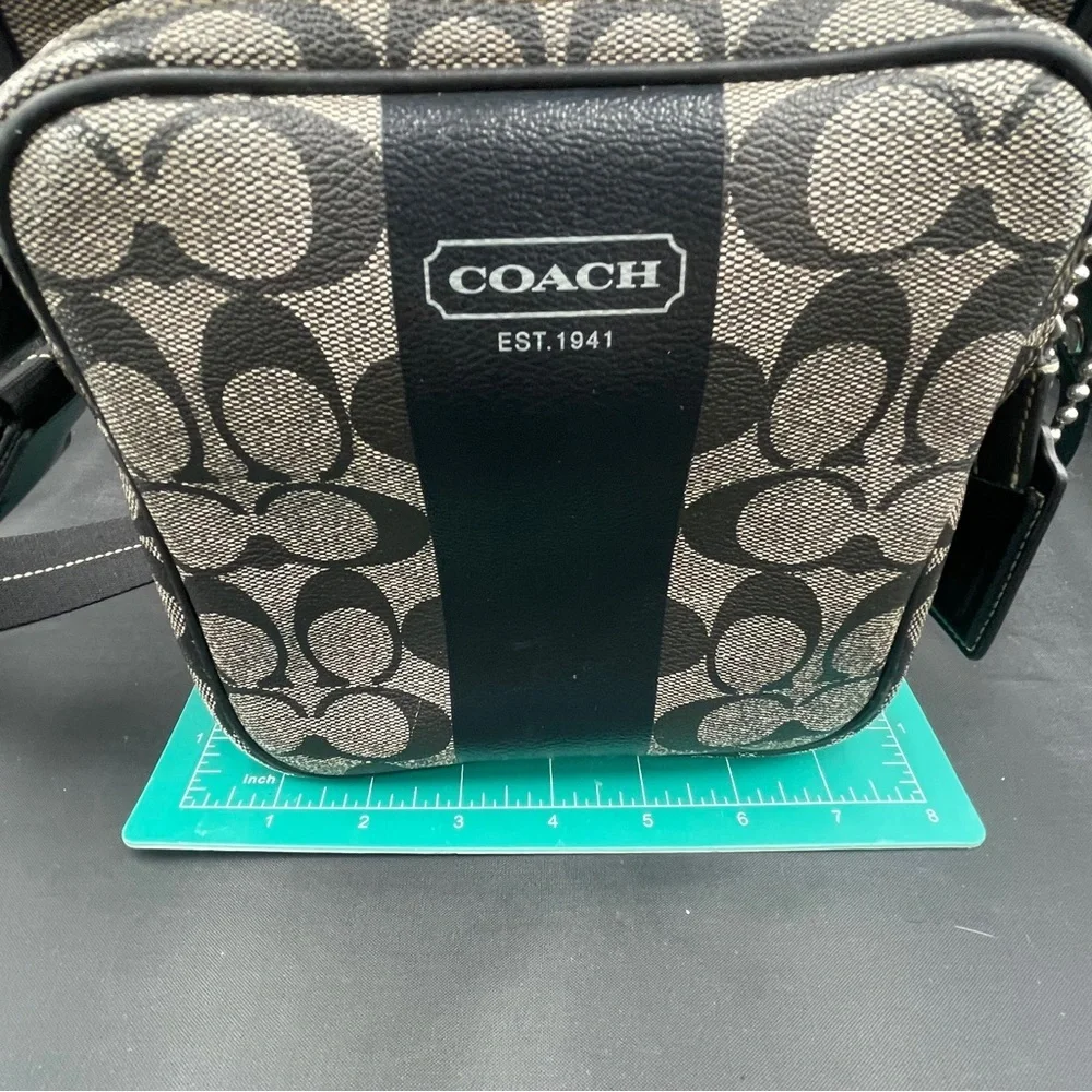 Coach Heritage Stripe Flight Shoulder Bag - Picture 2 of 8